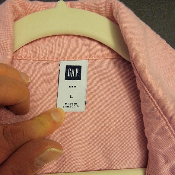 Gap pink button up short sleeve shirt - Picture 5 of 6